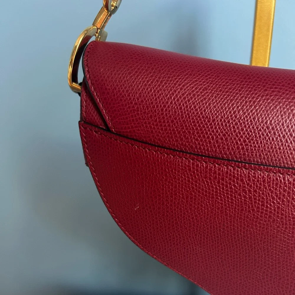 Dior Mini Red Saddle Bag - Picture 15 of 16